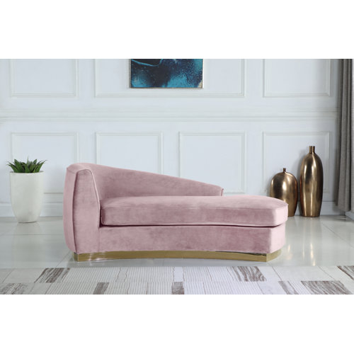 Everly Quinn Schenectady Velvet Chaise Lounge & Reviews Wayfair